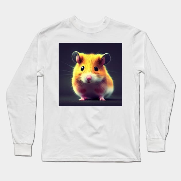 Colorful cute baby hamster Long Sleeve T-Shirt by DyeruArt